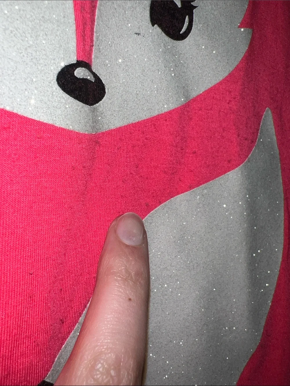 Justice Hot Pink Fox Graphic Long Sleeve Tee